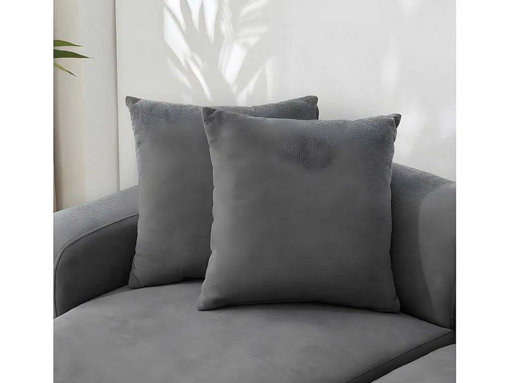 3-Zitsbank In Chenille-Stof Met 2 Kussens - Slaaphoogte 211 Cm - Grijs-ModernLuxe Clearance