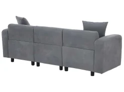 3-Zitsbank In Chenille-Stof Met 2 Kussens - Slaaphoogte 211 Cm - Grijs-ModernLuxe Clearance