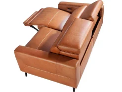 3-Zitsbank In Leder En Wengehout 6148-Angel Cerda Clearance