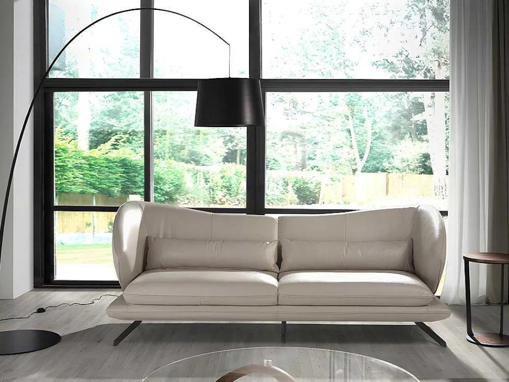 3-Zitsbank In Taupe Grijs Rundleder 6146-Angel Cerda Online