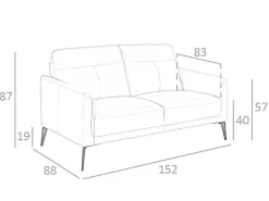 2-Zitsbank In Taupe Rundleer 6137-Angel Cerda Best