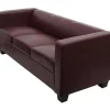 3-Zitsbank Lille, Kunstleder, Roodbruin-Vente-unique Hot