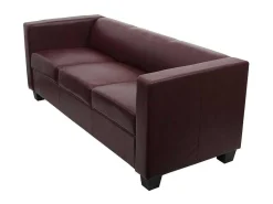 3-Zitsbank Lille, Kunstleder, Roodbruin-Vente-unique Hot
