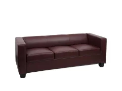 3-Zitsbank Lille, Kunstleder, Roodbruin-Vente-unique Hot