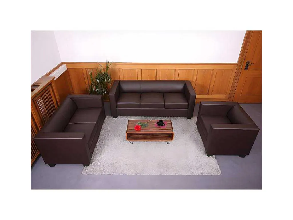 2-Zitsbank Lille, Kunstleder, Koffie-Vente-unique Sale