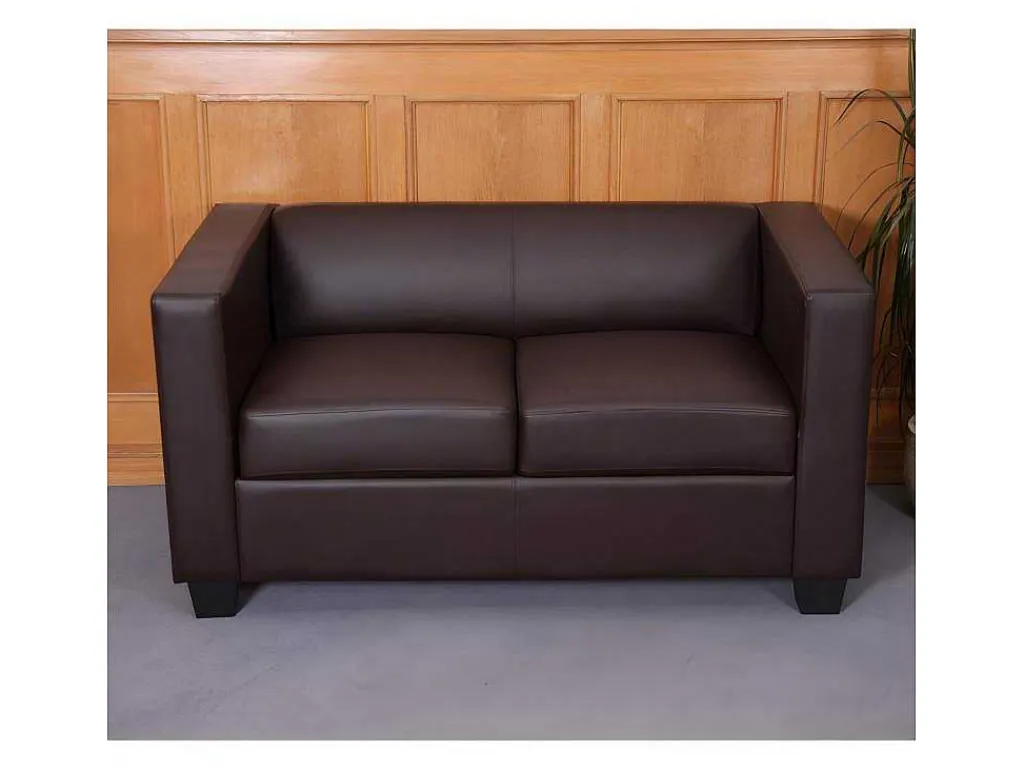 2-Zitsbank Lille, Kunstleder, Koffie-Vente-unique Sale