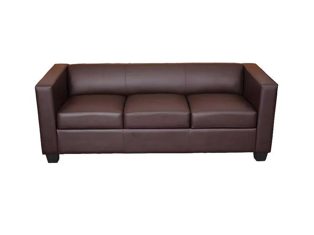 3-Zitsbank Lille, Kunstleder, Koffie-Vente-unique New