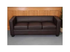 3-Zitsbank Lille, Kunstleder, Koffie-Vente-unique New