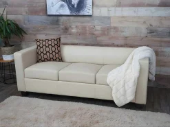 3-Zitsbank Lille, Kunstleer, Creme-Vente-unique Hot