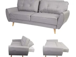 3-Zitsbank Mcw-J19, Stof/Textiel Grijs-Vente-unique New