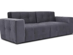 3-Zitsbank Van Grijs Fluweel Inirida-Vente-unique Outlet
