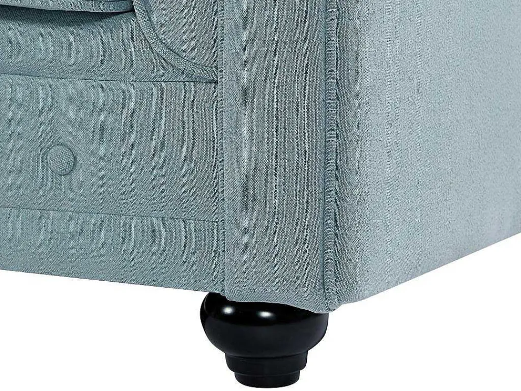 3-Zitsbank Van Lichtblauwe Stof Chesterfield-Vente-unique Sale