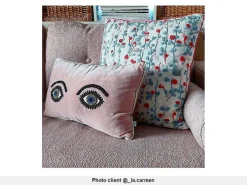 2-Zitsbank Van Stof Met Woleffect Tatum - Poederrose-Vente-unique Outlet