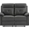 2-Zits-Relaxbank Van Grijs Leer Vineta-Vente-unique Outlet