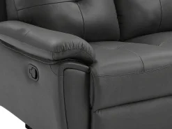 2-Zits-Relaxbank Van Grijs Leer Vineta-Vente-unique Outlet