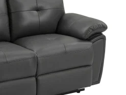 2-Zits-Relaxbank Van Grijs Leer Vineta-Vente-unique Outlet