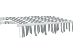Zonnewering Paleas - Handmatig - 3,95 X 2,5M - Grijs En Wit-Vente-unique New