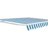 Zonnewering Paleas - Handmatig - 3,95 X 2,5M - Blauw En Wit-Vente-unique Discount