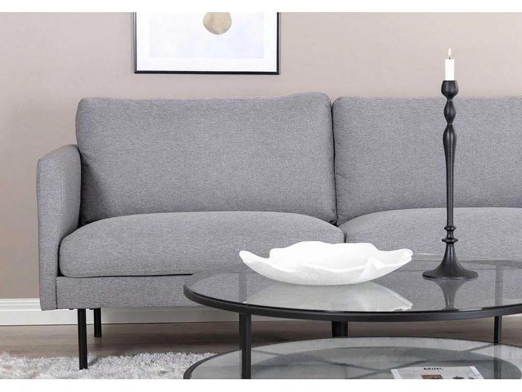 Zoom Bank 2 Persoons Grijs.-Vente-unique Outlet
