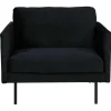 Zoom Fauteuil Velours Zwart.-Vente-unique Sale