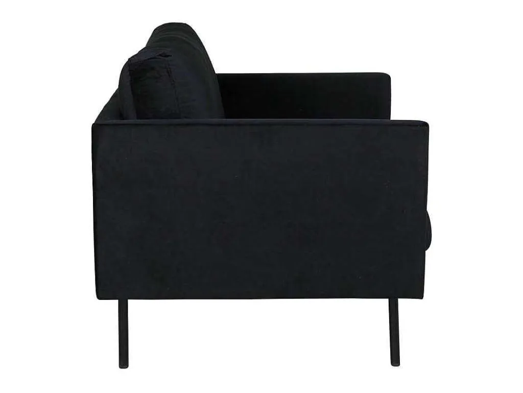 Zoom Fauteuil Velours Zwart.-Vente-unique Sale
