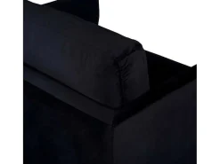 Zoom Fauteuil Velours Zwart.-Vente-unique Sale