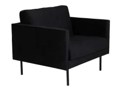 Zoom Fauteuil Velours Zwart.-Vente-unique Sale