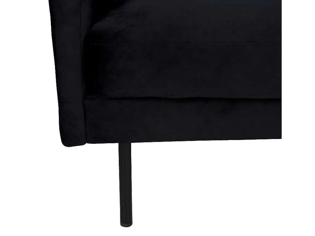 Zoom Fauteuil Velours Zwart.-Vente-unique Sale