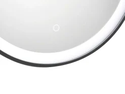 Zwarte Ronde Lichtgevende Badkamerspiegel Met Leds - D. 80 Cm - Numea-OZAIA