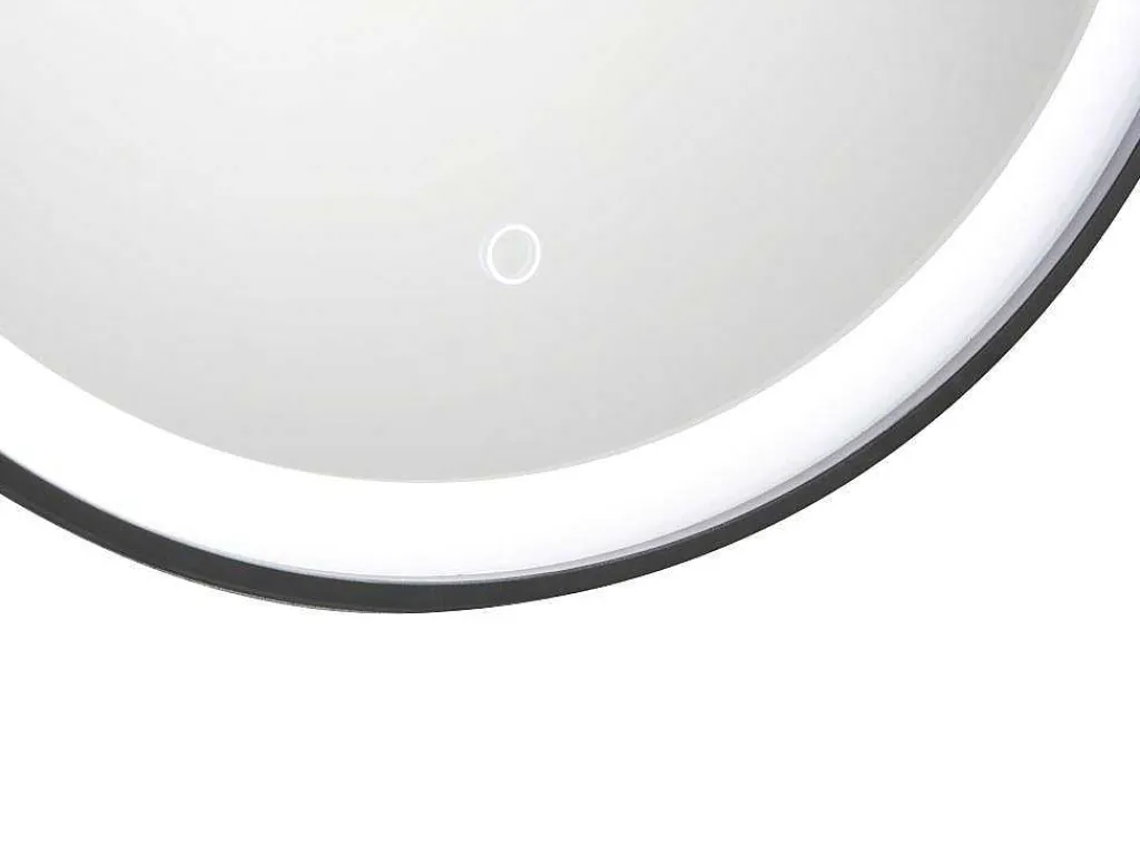 Zwarte Ronde Lichtgevende Badkamerspiegel Met Leds - D. 80 Cm - Numea-OZAIA