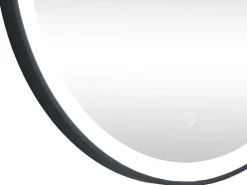 Zwarte Ronde Lichtgevende Badkamerspiegel Met Leds - D. 80 Cm - Numea-OZAIA