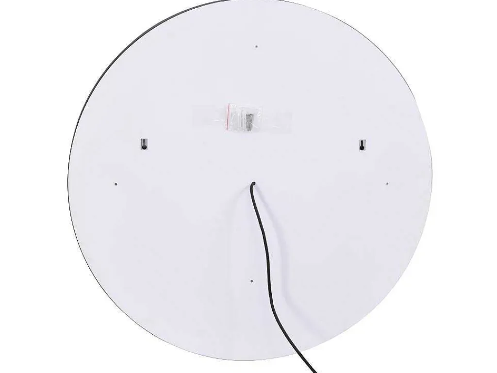 Zwarte Ronde Lichtgevende Badkamerspiegel Met Leds - D. 80 Cm - Numea-OZAIA