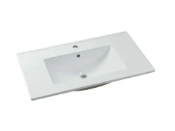 Zwevend Badkamermeubel Met Enkele Wastafel - Wit - 80 Cm - Kayla-Vente-unique
