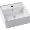 Zwevend, Geribbeld Badkamermeubel Met Goudkleurige Randen En Opzetwastafel - Wit - 80 Cm - Keliza-Vente-unique Online