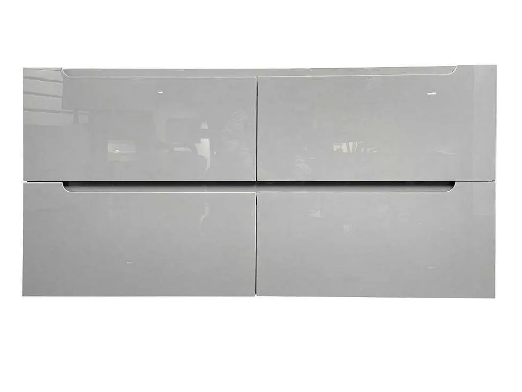 Zwevend Wastafelmeubel Met Dubbel Inbouwbekken - Grijs - 120 Cm - Selita-Vente-unique Outlet