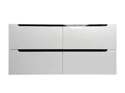 Zwevend Wastafelmeubel Met Dubbel Inbouwbekken En Kast - Wit - 120 Cm - Selita-Vente-unique Discount