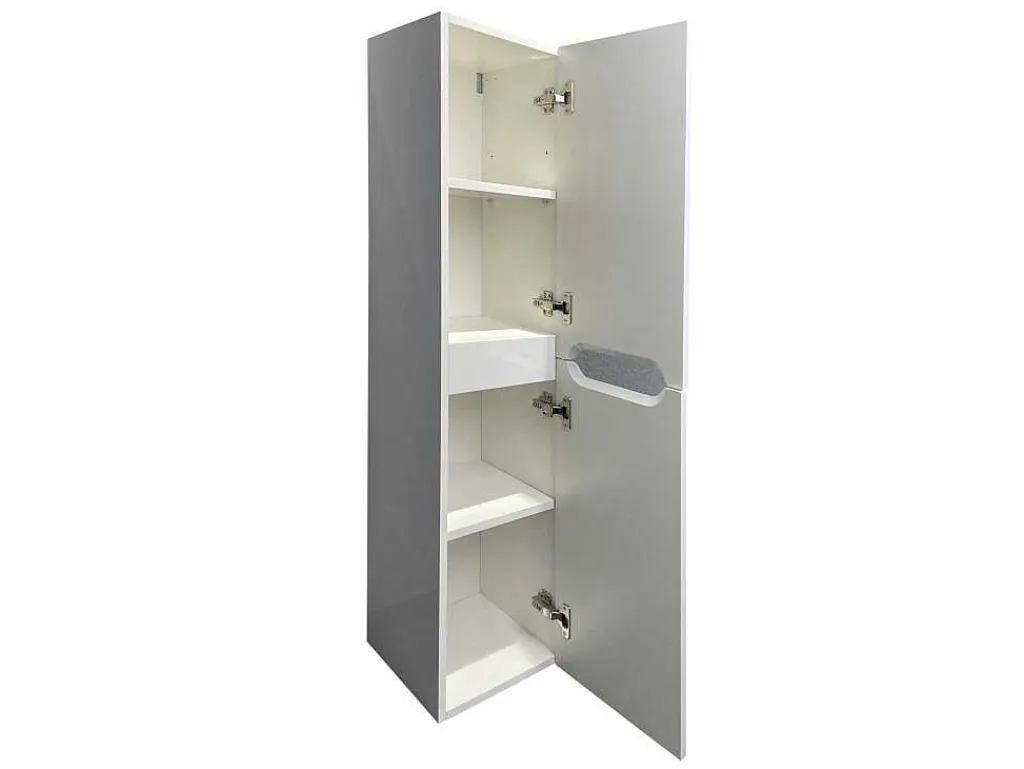 Zwevend Wastafelmeubel Met Dubbel Inbouwbekken En Kast - Wit - 120 Cm - Selita-Vente-unique Discount